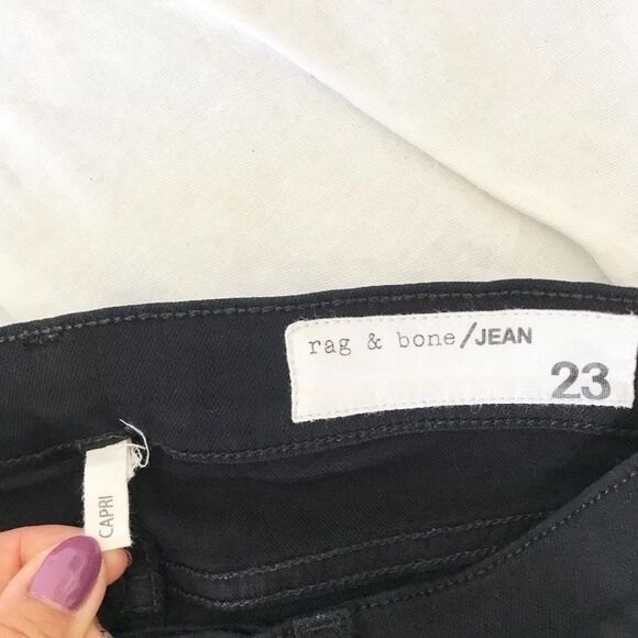 Rag & Bone Nero black Capri Skinny Jeans Size 23 - Picture 10 of 13